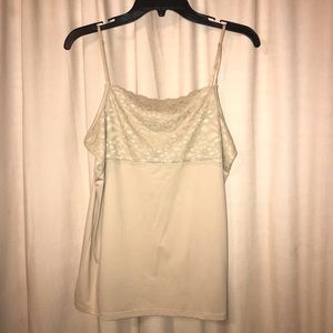 Women’s Tan Tank & White Slip Skirt